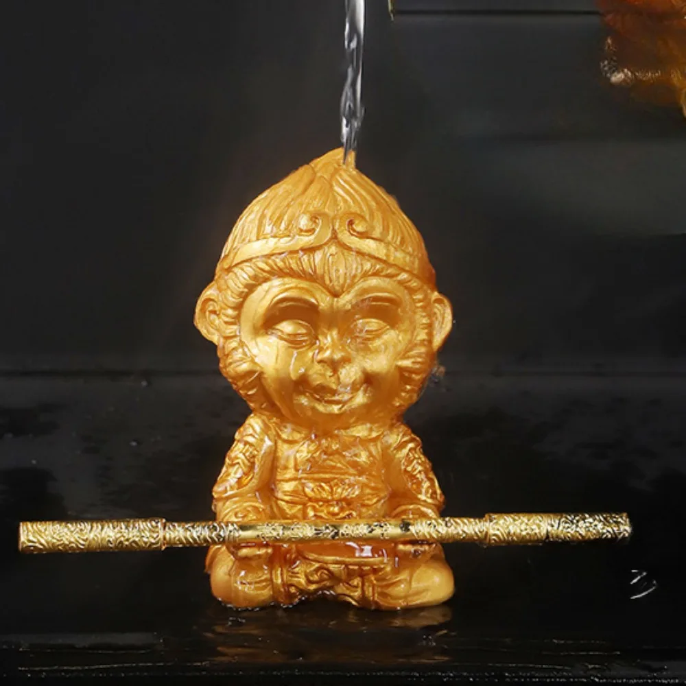 Black Myth Wukong Figurines Ornament Golden Hoop Stick Color Changing Tea Pet Model Living Room Home Decoration Wukong Toys