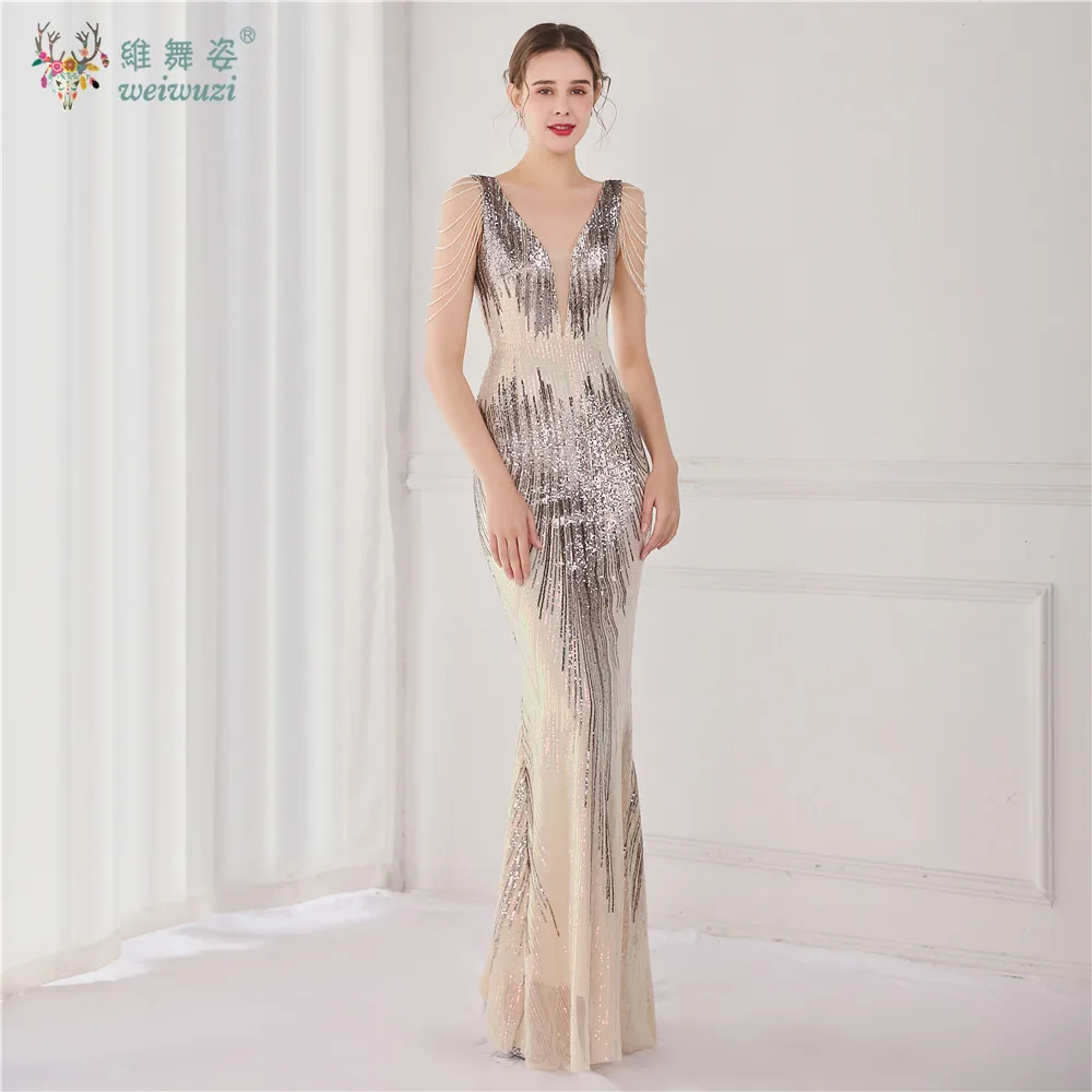 Vestidos de Noche sexis con espalda descubierta y lentejuelas para mujer, vestido elegante de cola de pez para fiesta de cumpleaños y boda, vestidos largos ajustados de lujo para graduación