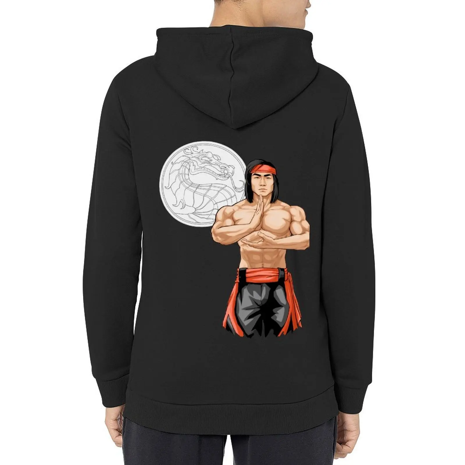 

Liu Kang Shaolin Monk Hoodie autumn japanese style clothes for men korean clothes hoodie graphic
