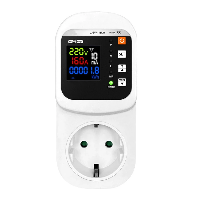 

Tuya Wifi Smart Socket Voltage & Current Protector Stabilizer Multifunctional Power Energy Meter EU Plug