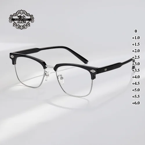 Imagen 2 del producto Gafas multifocales de lujo personalizables para mujer, anteojos de lectura con luz azul, Unisex, dioptrías, hipermetropía ultraligera