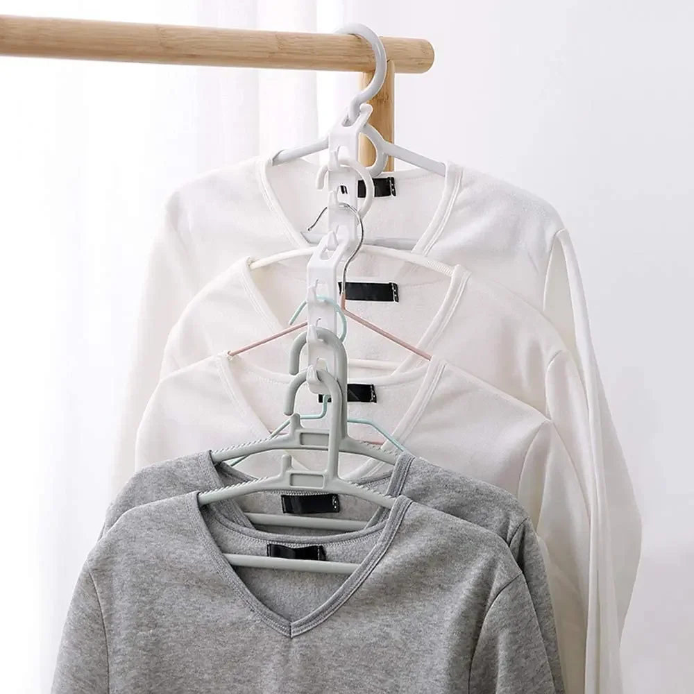 Cascading Clothes Hanger Hooks,Space Saving Series Multi-Function Multi-Layer Cabinet Clothes Connection Storage Clothes Rack