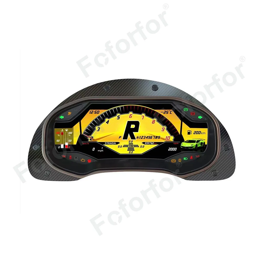Digital Instrument Cluster 12.3 Inch For Lamborghini Gallardo 2003-2013 Virtual Cockpit LCD Dashboard Speedometer Plug and Play