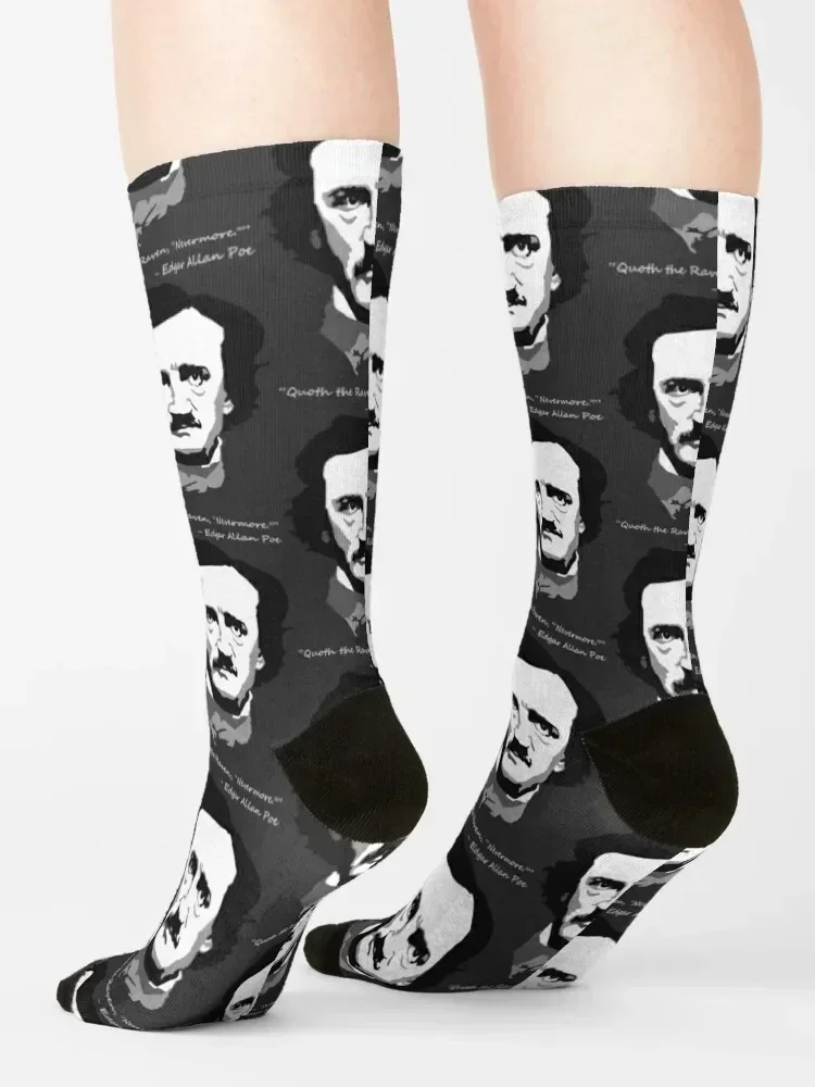 Edgar Allen Poe - Quoth the Raven Socks anime Running funny gifts Heating sock Socks Men's Women's