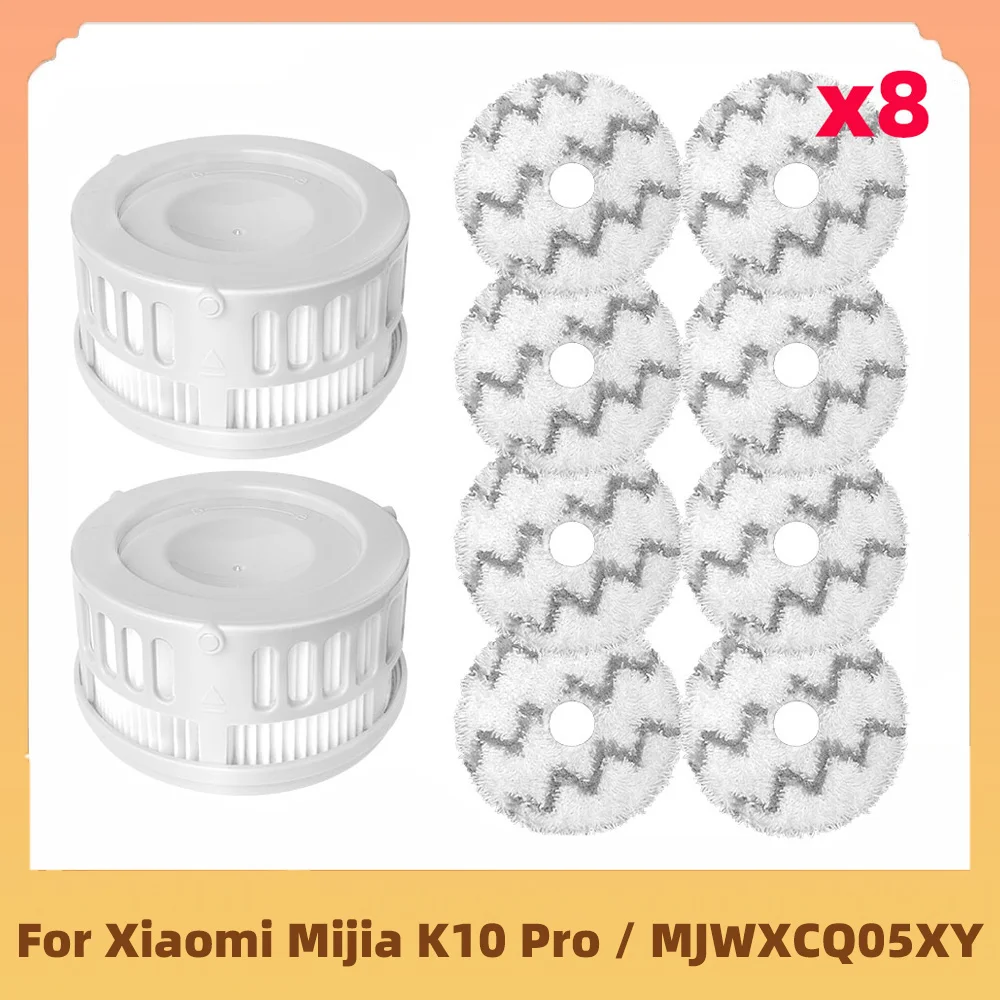 For Xiaomi Mijia K10 Pro / MJWXCQ05XY Cordless Vacuum Cleaner Spare Parts Accessories Hepa Filter Mop Cloth Rag