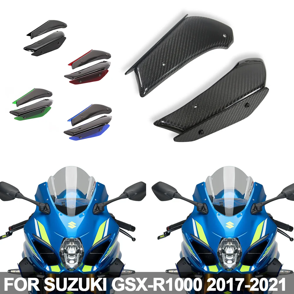 

Модифицированные передние фиксированные крылышки для мотоцикла для SUZUKI GSX-R1000 2017 2018-2021, аэродинамическая боковая крышка ветрового крыла, спойлер с прижимной силой