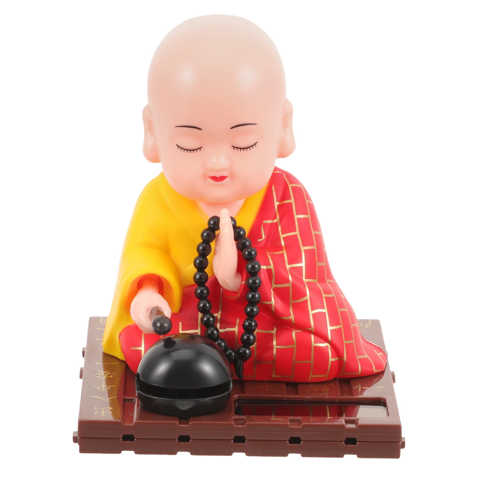 1Pcs Solar Powered Shaking Monk Figurine Buddha Monk Statue Home Bobblehead Toy Dashboard Decoration 2024 New