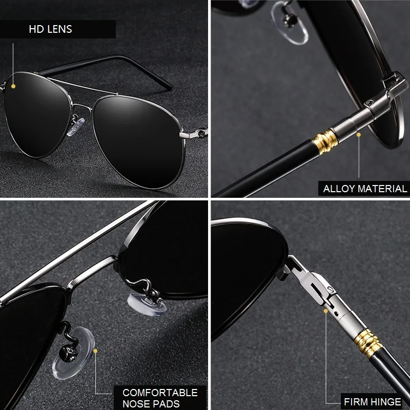 Fashion Aviator Sunglasses For Men Women Pilot Driving Fishing Metal Sun Glasses Luxury Brand Designer Eyewear UV400