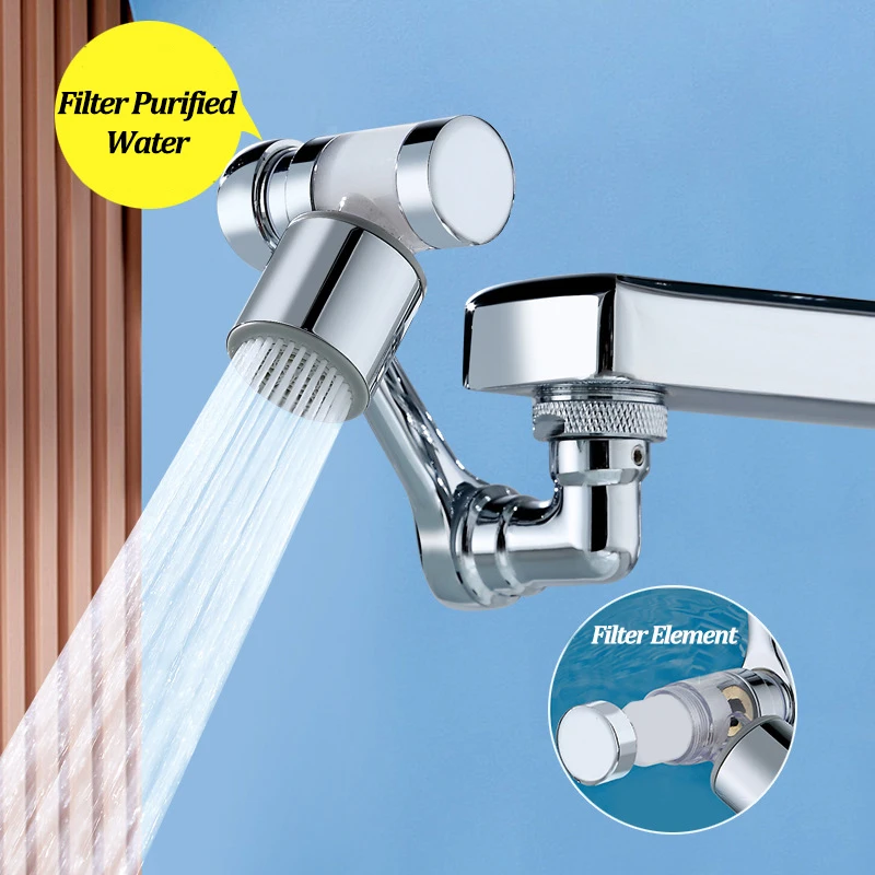 

1080 degree rotating universal faucet faucet extender foldable splash proof cotton filter