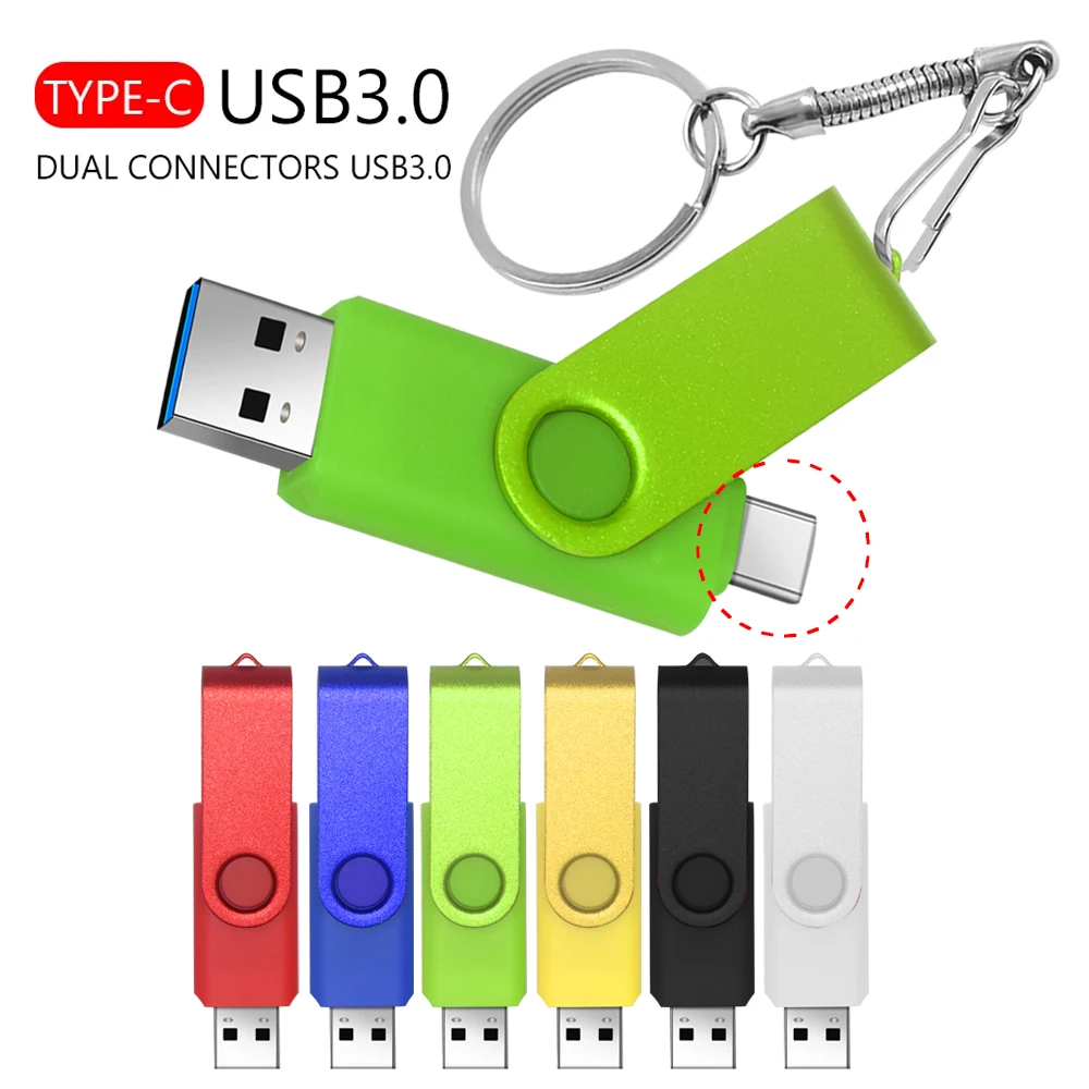 

TYPE C USB Flash Drive 2 IN 1 Pen Drive 16GB 32GB 64GB 128GB 256GB 512GB Pendrive High Speed USB Stick 3.0 Flash Disk Gifts