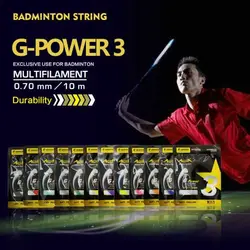 High Elastic Badminton Racket Line, String durável para treinamento profissional, 0.7mm, G3, 10pcs