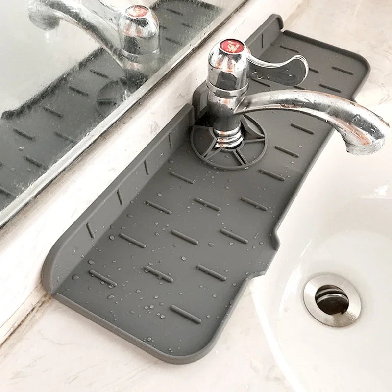 Küche Waschbecken Silikon Splash Pad Entwässerung Waterstop Bad Schutz Wasserhahn Wasser Catcher Matte Quick Dry Tablett