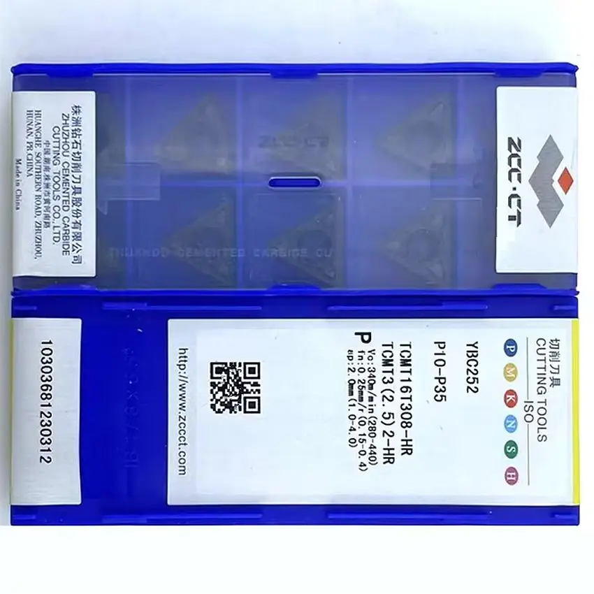 

Твердосплавные токарные пластины ZCC.CT CNC для токарных инструментов TCMT16T304-HR YBC251/TCMT16T308-HR YBC251/TCMT16T308-HR YBC252, 10 шт./упаковка