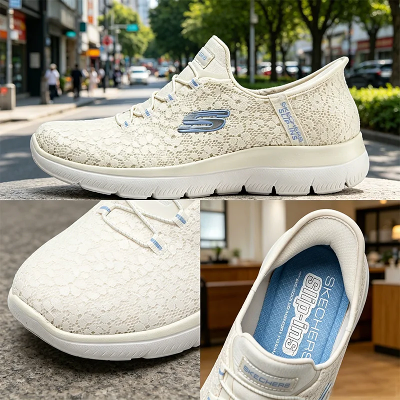 Skechers Women Lightweight Non Slip Cushion Breathable Casual Walking Travel Athletic Shoes 150125-OFWT