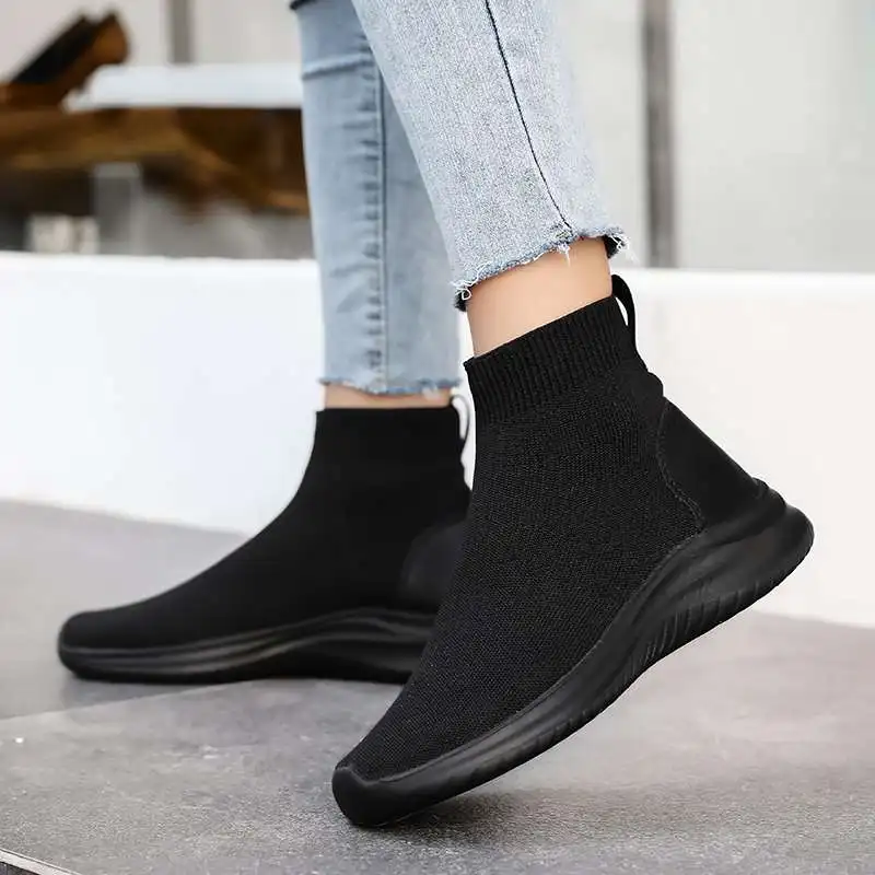 MWY Fashion Sneakers Socks For Women Lightweight Comfortable Casual Sneaker Outdoor Black Walking Shoes Zapatillas De Mujer