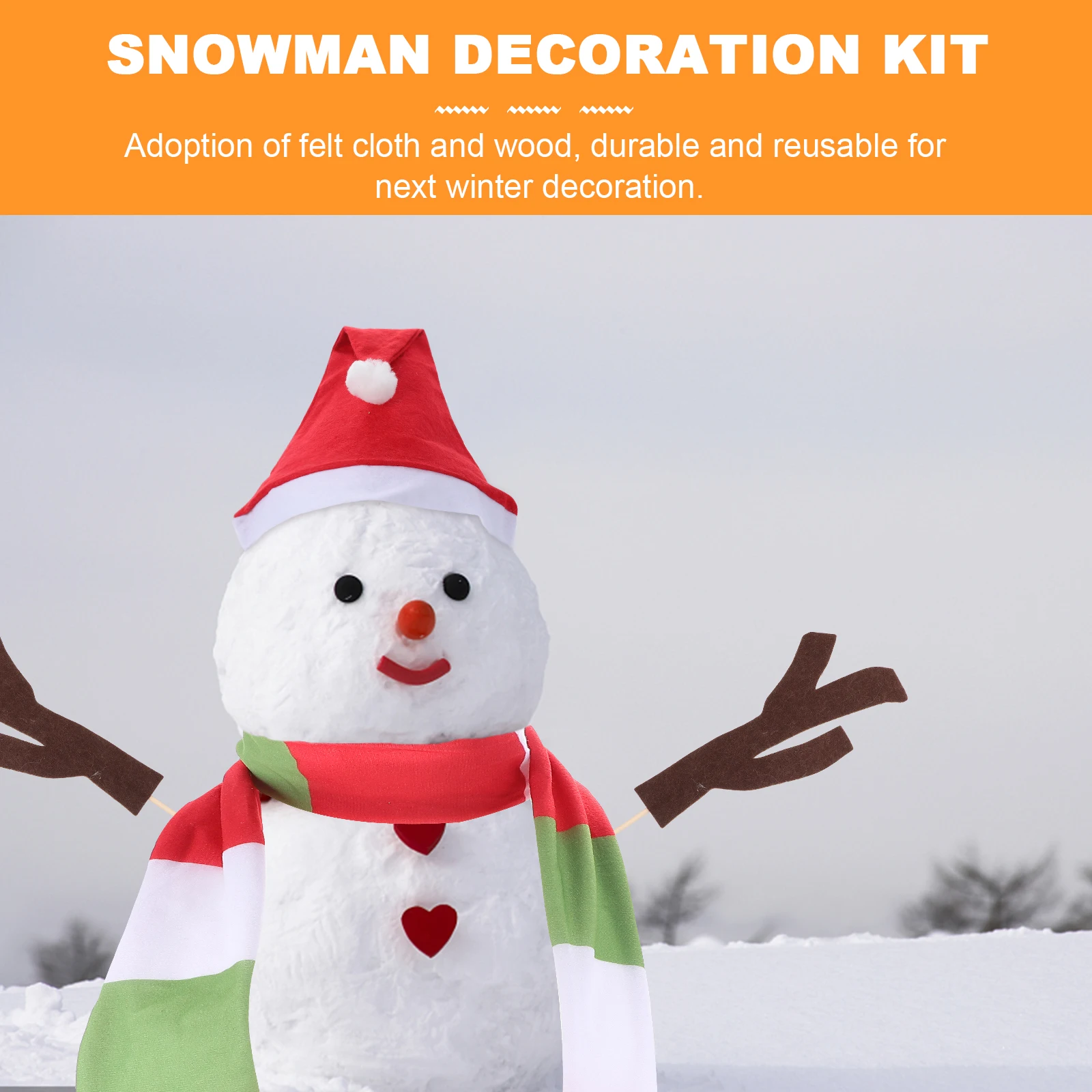 

1Set Snowman Decorating Props Reusable DIY Kit Family Fun Xmas Snowman Making Accessories Christmas Decoration