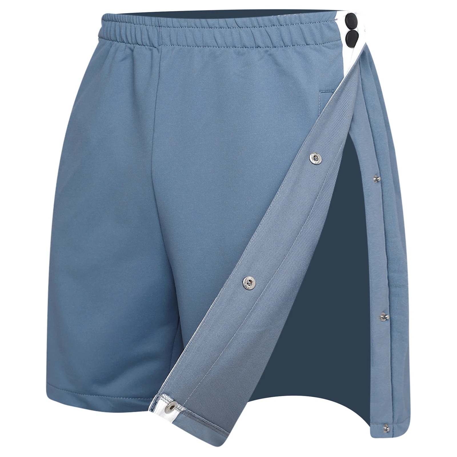 

Mens Athletic Shorts Tear-away Sides Pressing Buttons Special Needs Adaptive Clothing Easy-to-wear Elastic Waistband Shorts