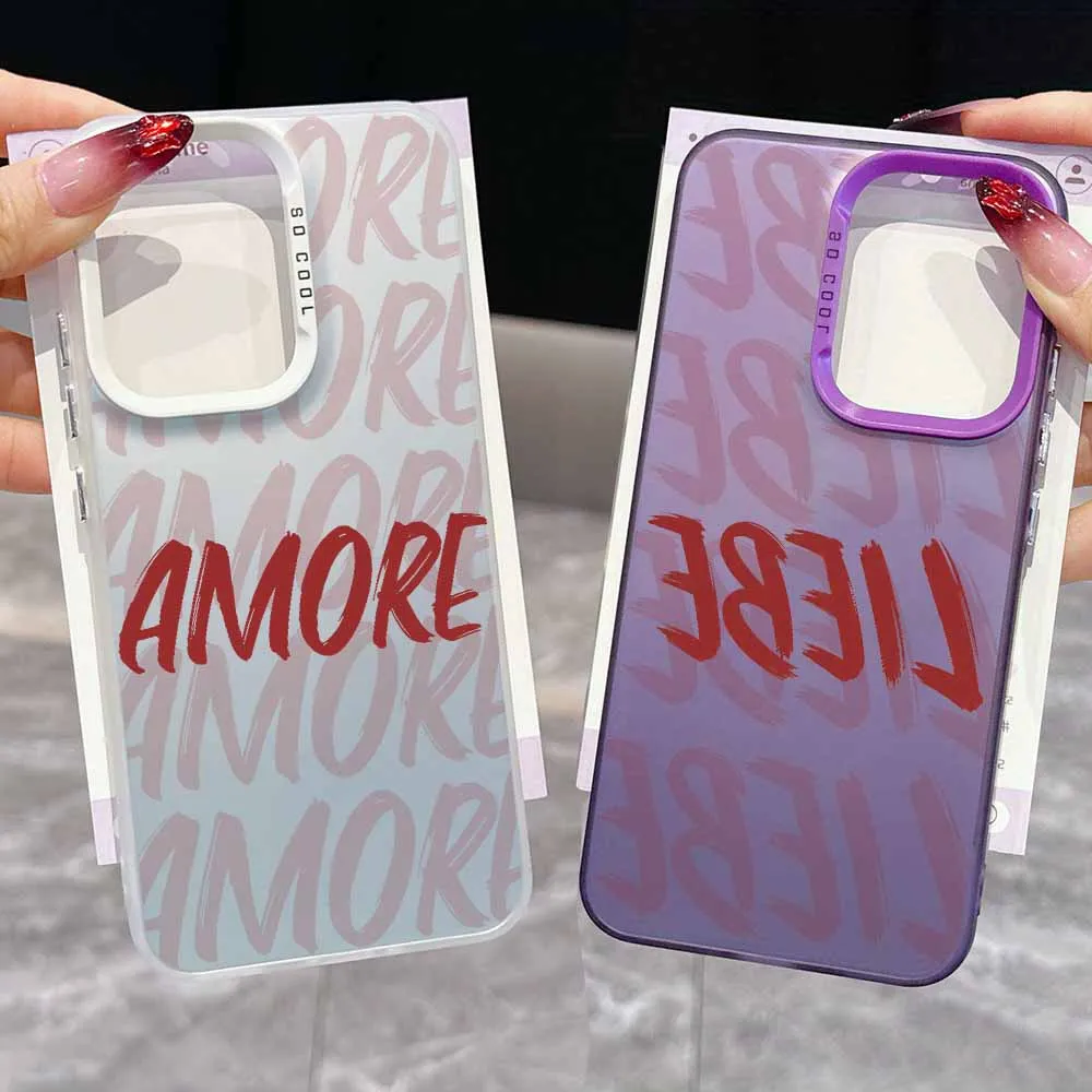 Amore Letter Combination For Samsung A37 A57 A73 A72 A71 A56 A55 A54 A53 A52 A36 A34 A33 A32 A26 A25 A17 Colorful Phone Case