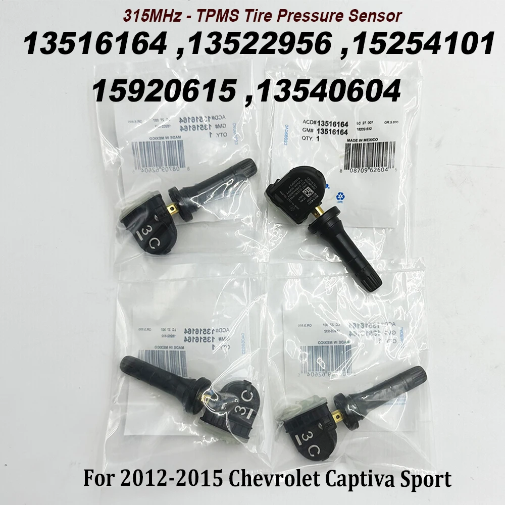 4PCS 13516164 Tire Pressure Monitor Sensor 315Mhz TPMS 13522956 15254101 15920615 13540604 For C-adillac C-hevrolet G-MC