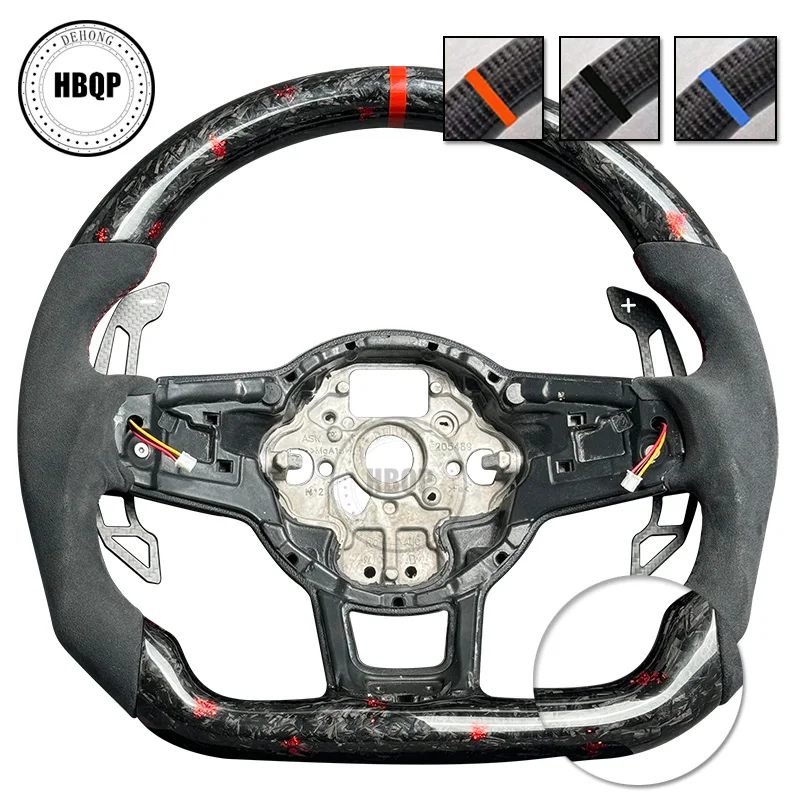 Carbon Fiber Steering Wheel Suitable For Vw Golf 7, 7.5, GTI, Mk7, Can Be Equipped With Carbon Fiber Frame,Car Accessories