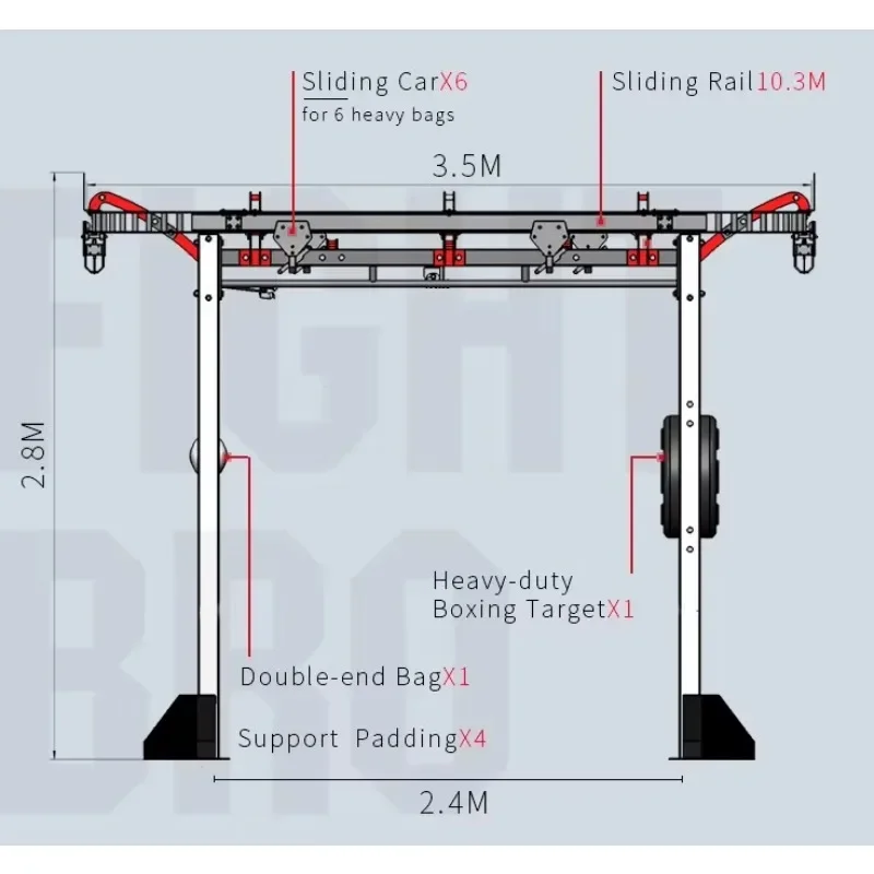 Newly Upgraded Fightbro OMNIS-HF24 Sports Equipment Multifunctional Modular Combat Training Cage