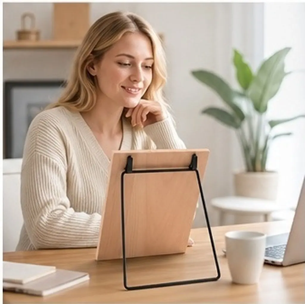 Desk Calendar Holder Rack – Adjustable Flip Display Stand for Desktop Organization