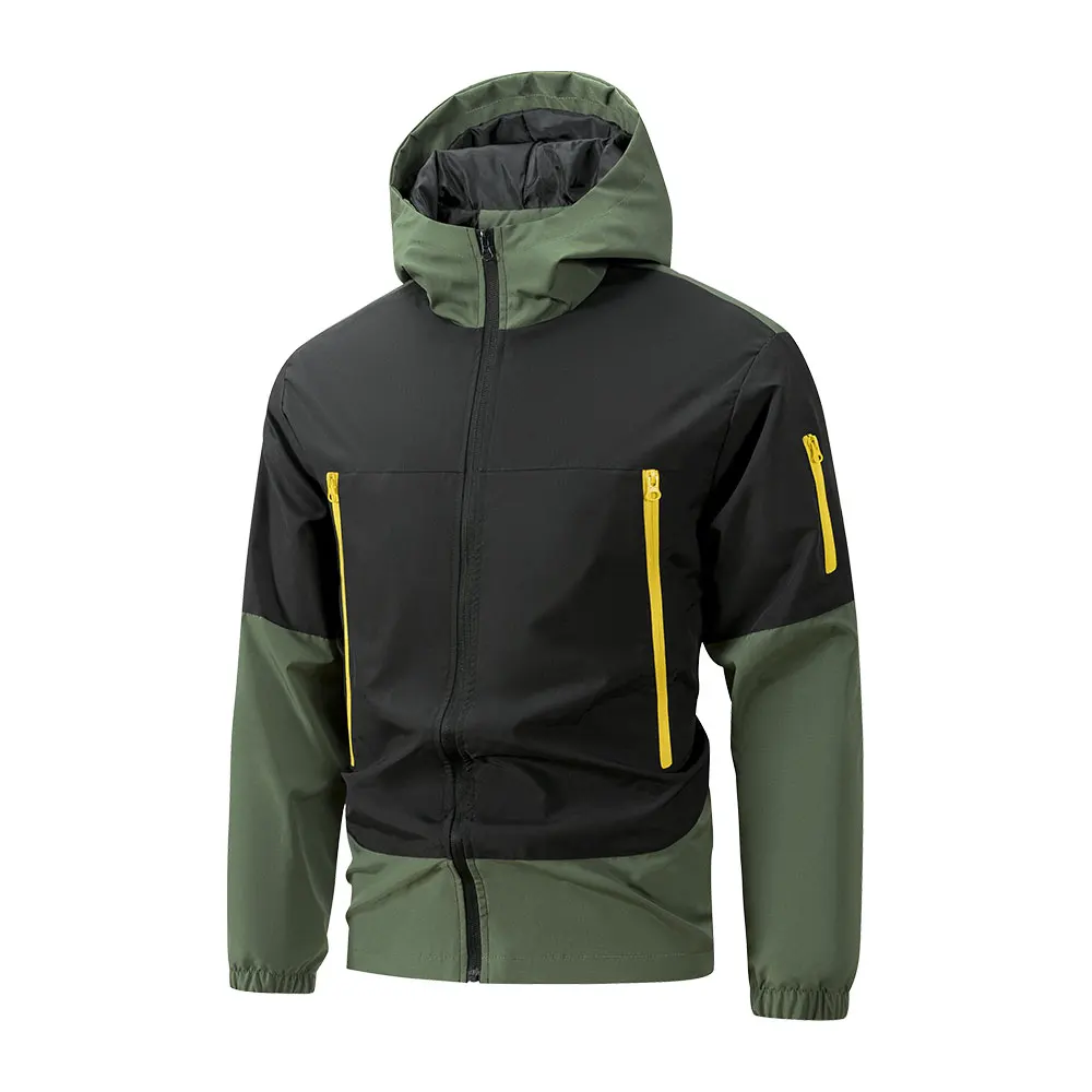 

Windproof Stand Collar Jacket Warm Casual Multiple Pockets Zip Up Hoodies Outwear Climbing Coats for Men Autumn Sportwear