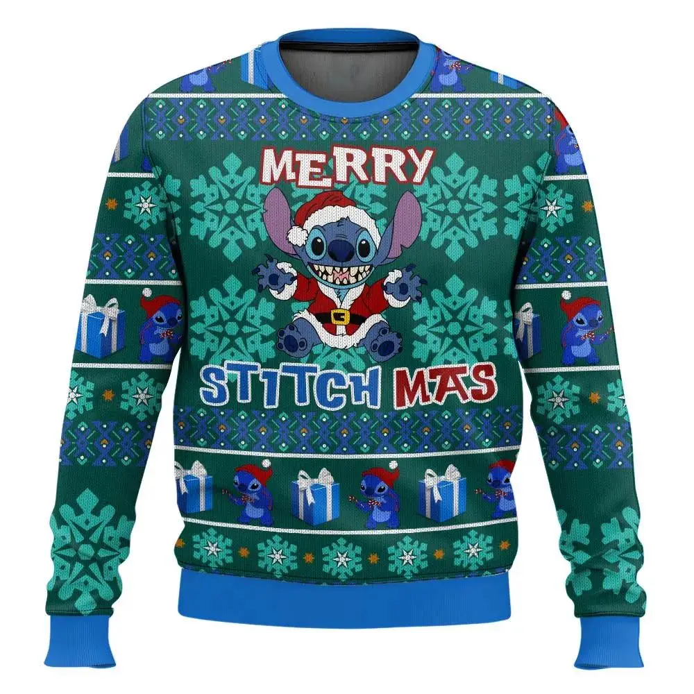 Camicia Disney Christmas Lilo e Stitch con luci natalizie, brutto maglione natalizio Stitch natalizio, festa di Natale di Topolino 2025