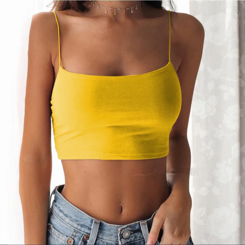 

Summer New Solid Color Sexy Suspender Top with Exposed Navel, Exposed Back, Wrapped Chest Small Vest for Women's Clothing