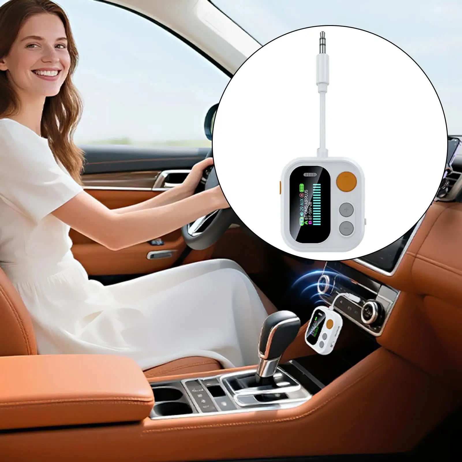 Wireless Transmitter Receiver For Car Wireless TV Adapter Audio Adapter With Color Display For Home Stereo Users Travelers Cars