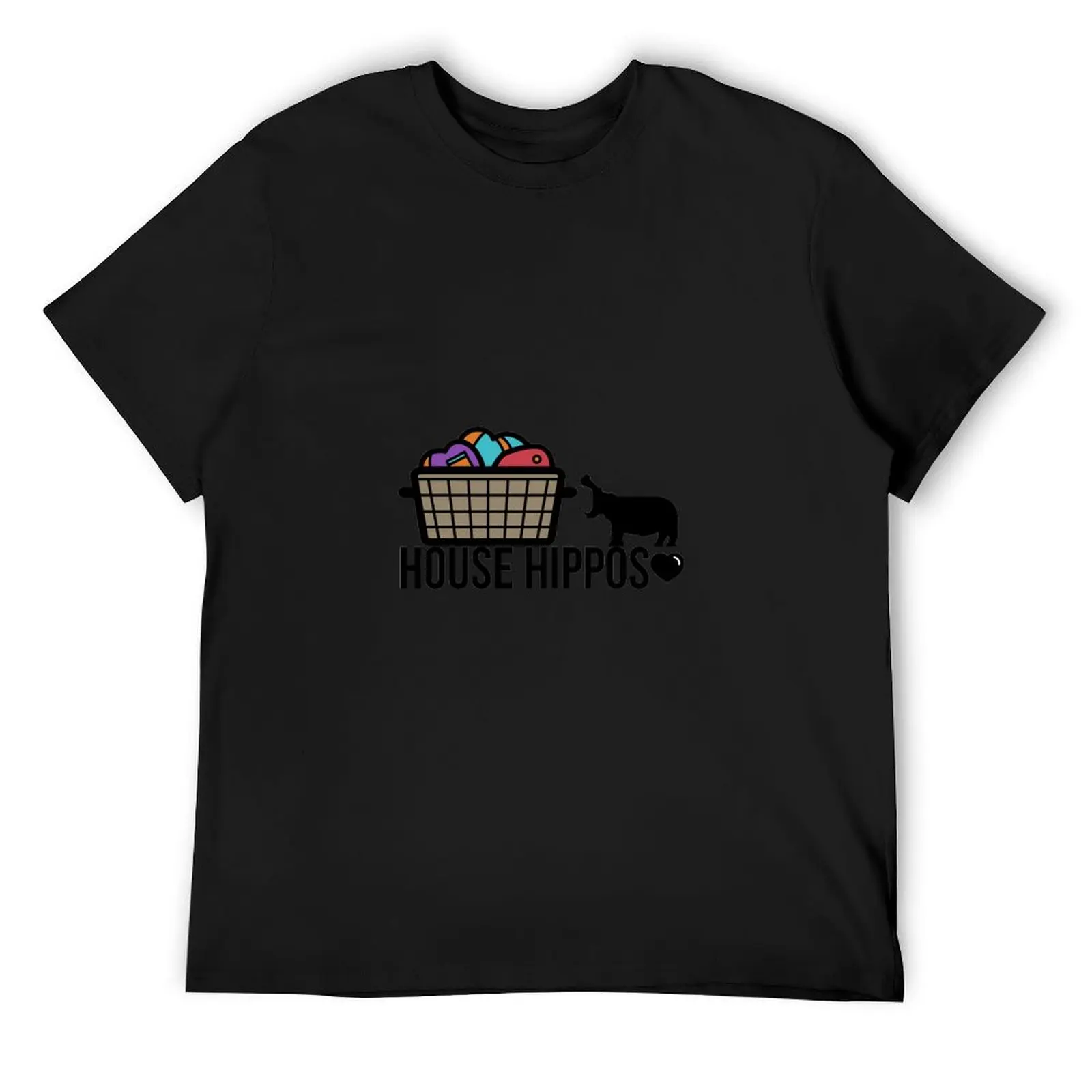 

House Hippo T-Shirt animal prinfor boys shirts graphic tee korean fashion oversized t shirt T-shirt men