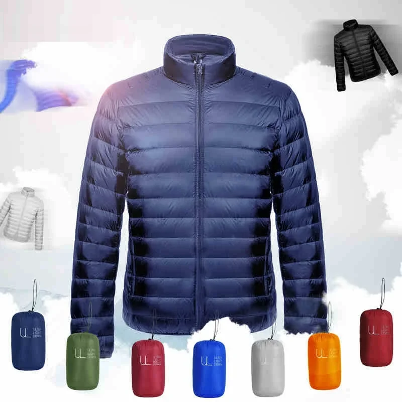 Men Stand Collar Puffer Jacket 2023 New Ultra Light Windbreaker Men's Down Coat  Spring and Autumn Men  Casual Loose Parkas