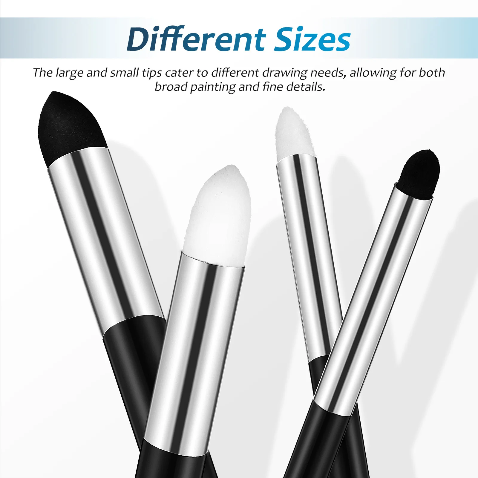 

6 pcs Blending Sponge Pen Dual Tip Art Drawing Supplies For Sketch Blending Tool Paint Sponges Soft Grip Long Lasting Use