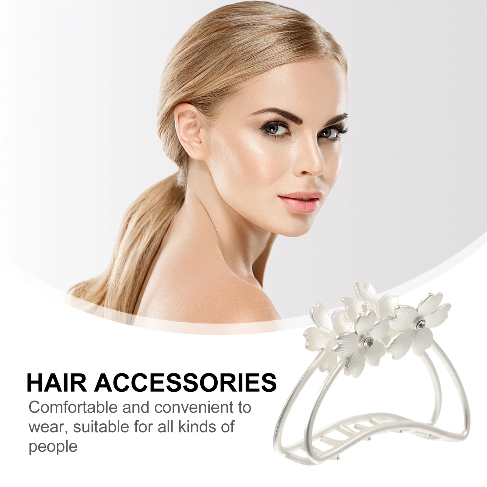 

Metal Flower Hair Clips Lightweight Interlocking Teeth Non Slip Grip Ponytail Bathing Clips Women Shower Hairstyle Accessories