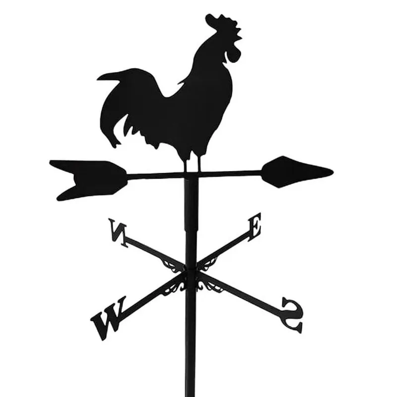 

Fence wall courtyard decoration iron rooster wind vane garden animal biomimetic rotator outdoor Halloween decoration windmill