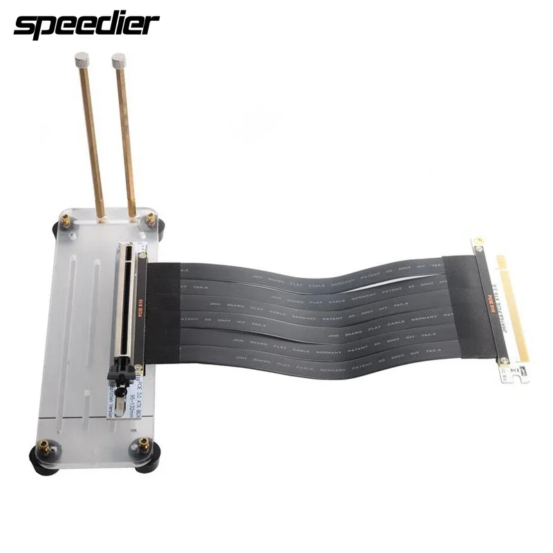 

Riser Graphics Card Vertical Kickstand Bracket GPU Holder Standoff With PCI-E 3.0 GEN3 16X Riser Extension Cable Black Color