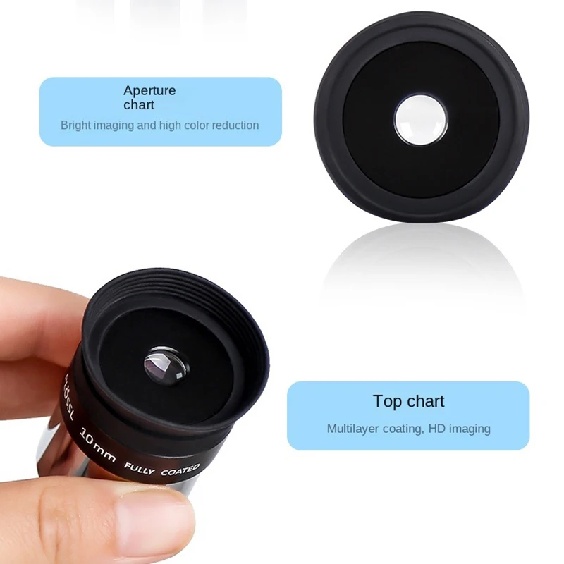 PL10mm Telescope Eyepiece 1.25 Lens Multi-Coated With Threads For External Filters Astronomy Accessory Eyepieces