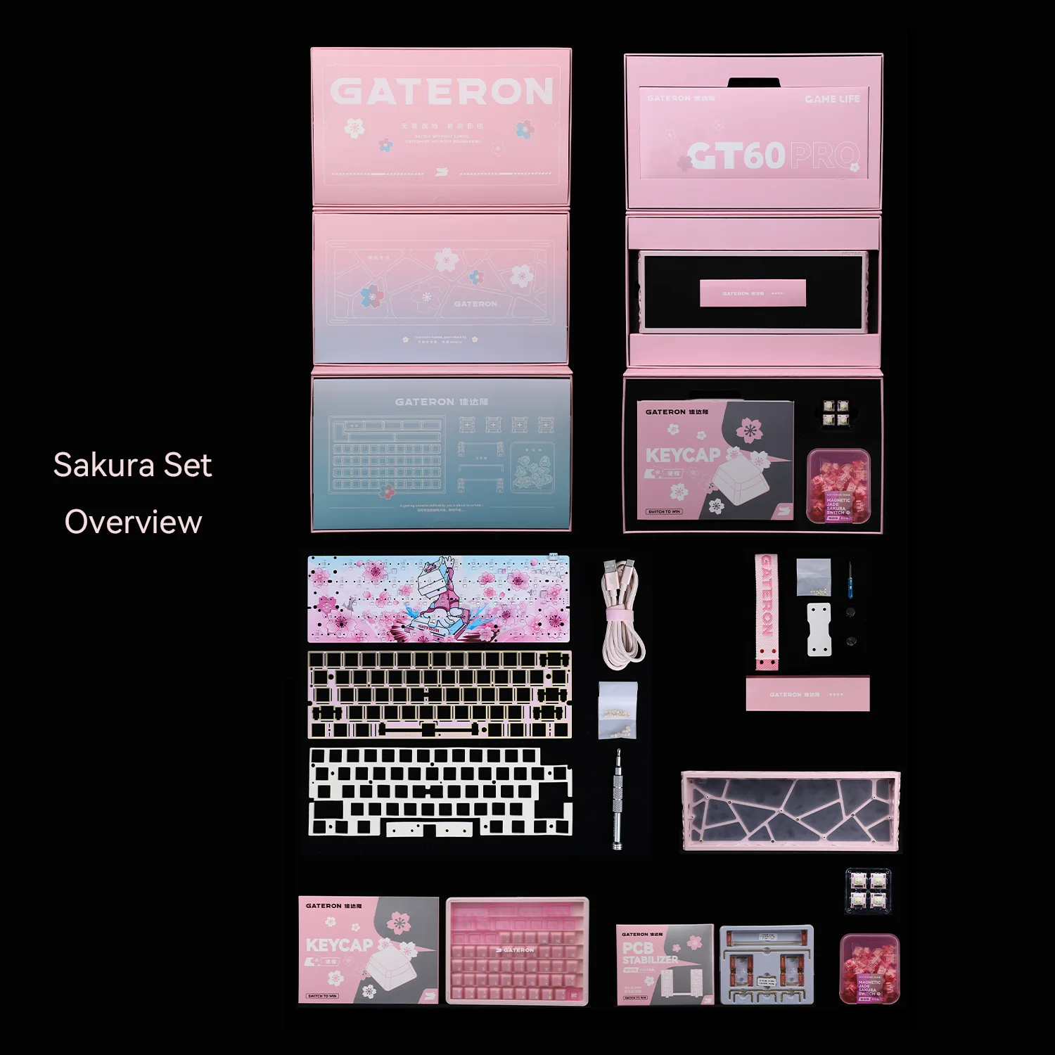 GATERON Sakura Collab Limited Edition Set, Custom Edition GT60 PRO