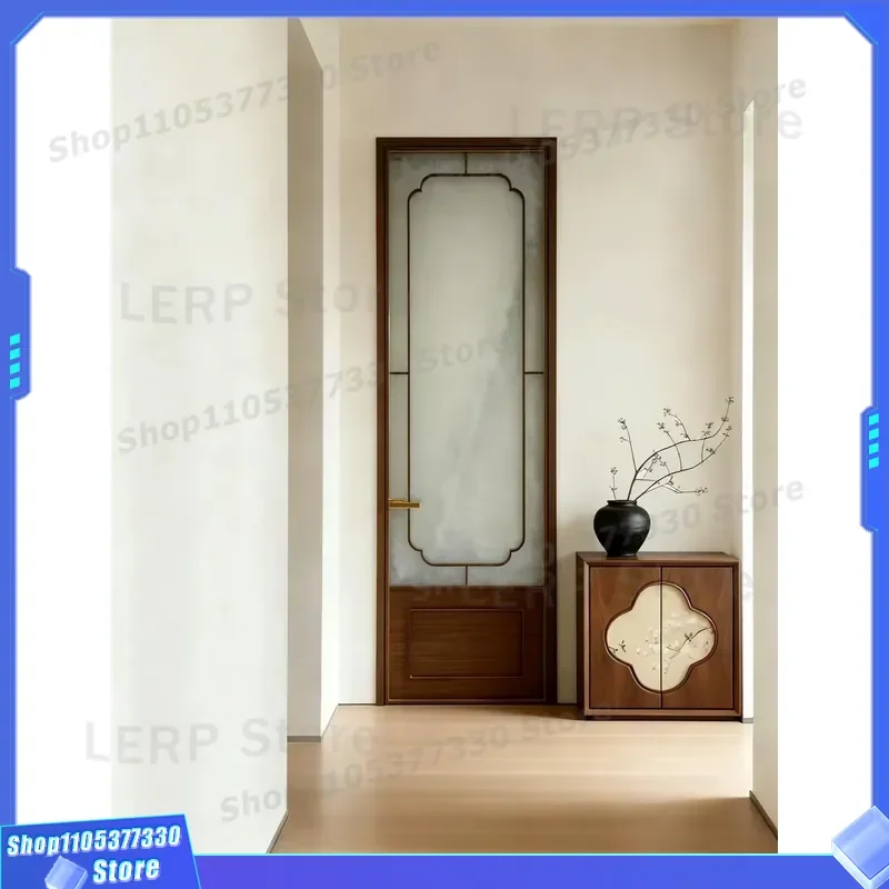 New Chinese Style Aesthetic Craft Glass Sliding Door for Living Room Study Bathroom Interior Partition Support OEM ODM