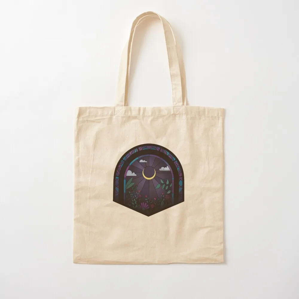 Midnight Stained Glass Window Tote Bag shopping trolley bag canvas shopping bag custom bags