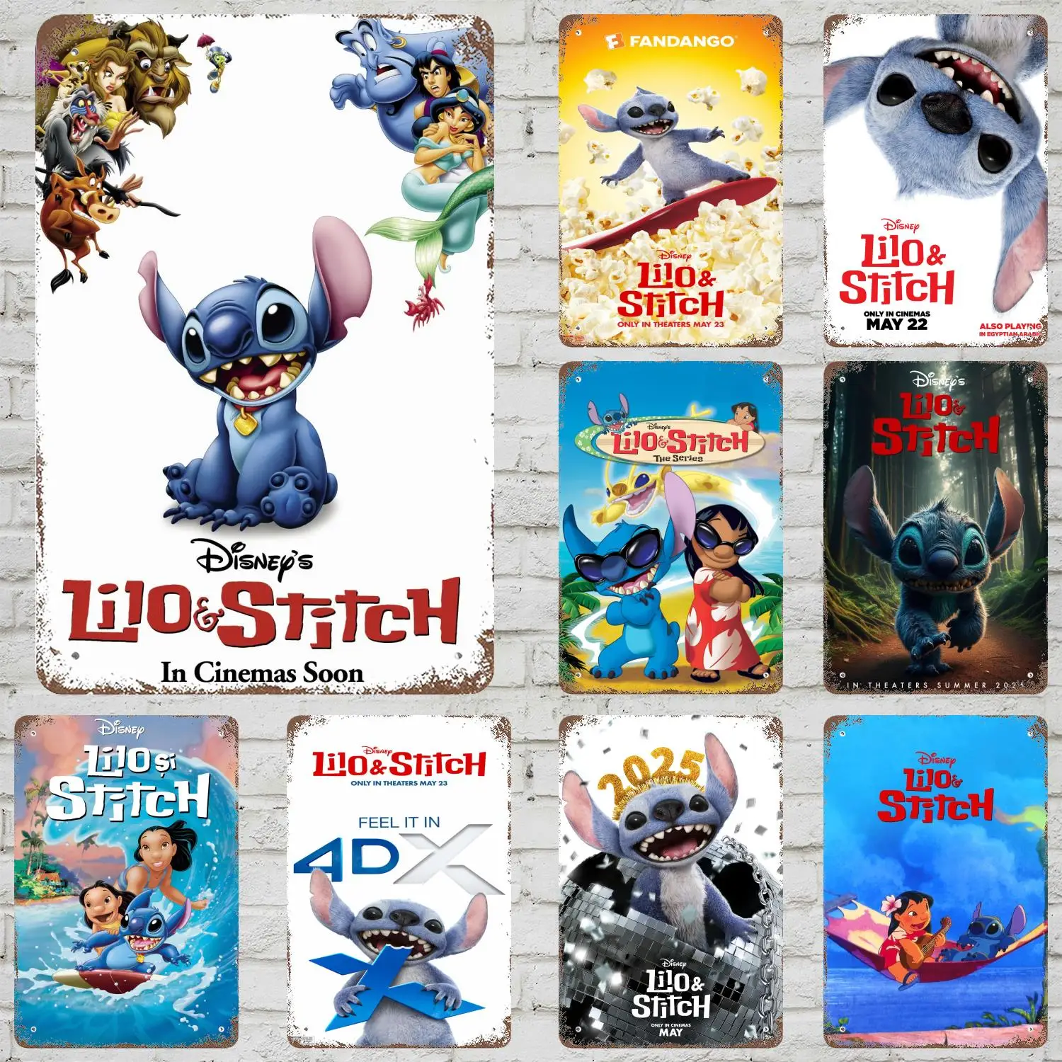 

MINISO Lilo & Stitch Decor Poster Vintage Tin Sign Metal Sign Decorative Plaque for Pub Bar Man Cave Club Wall Decoration
