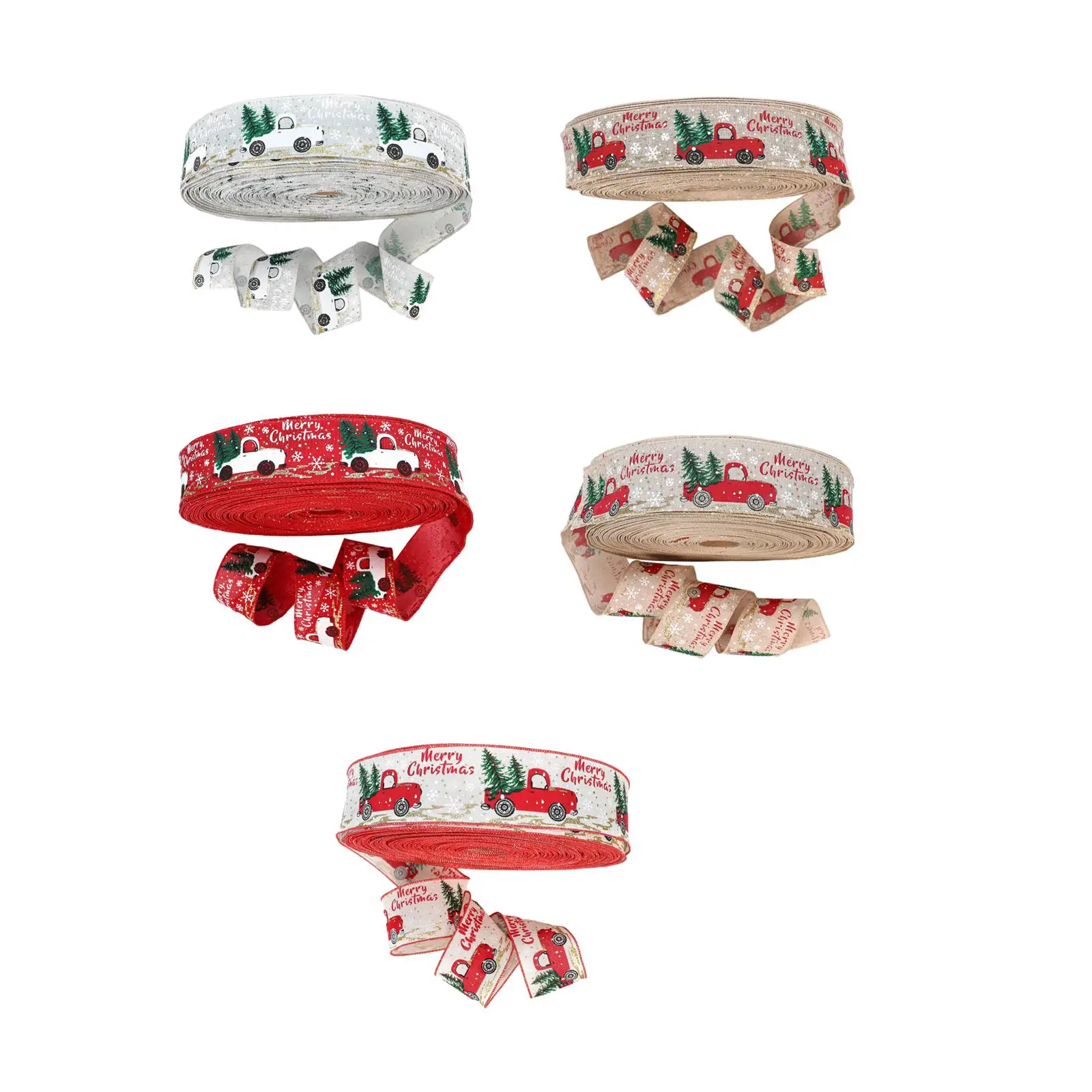 Weihnachtsbänder mit Drahtkante, Premium-Material, Geschenkverpackungsband