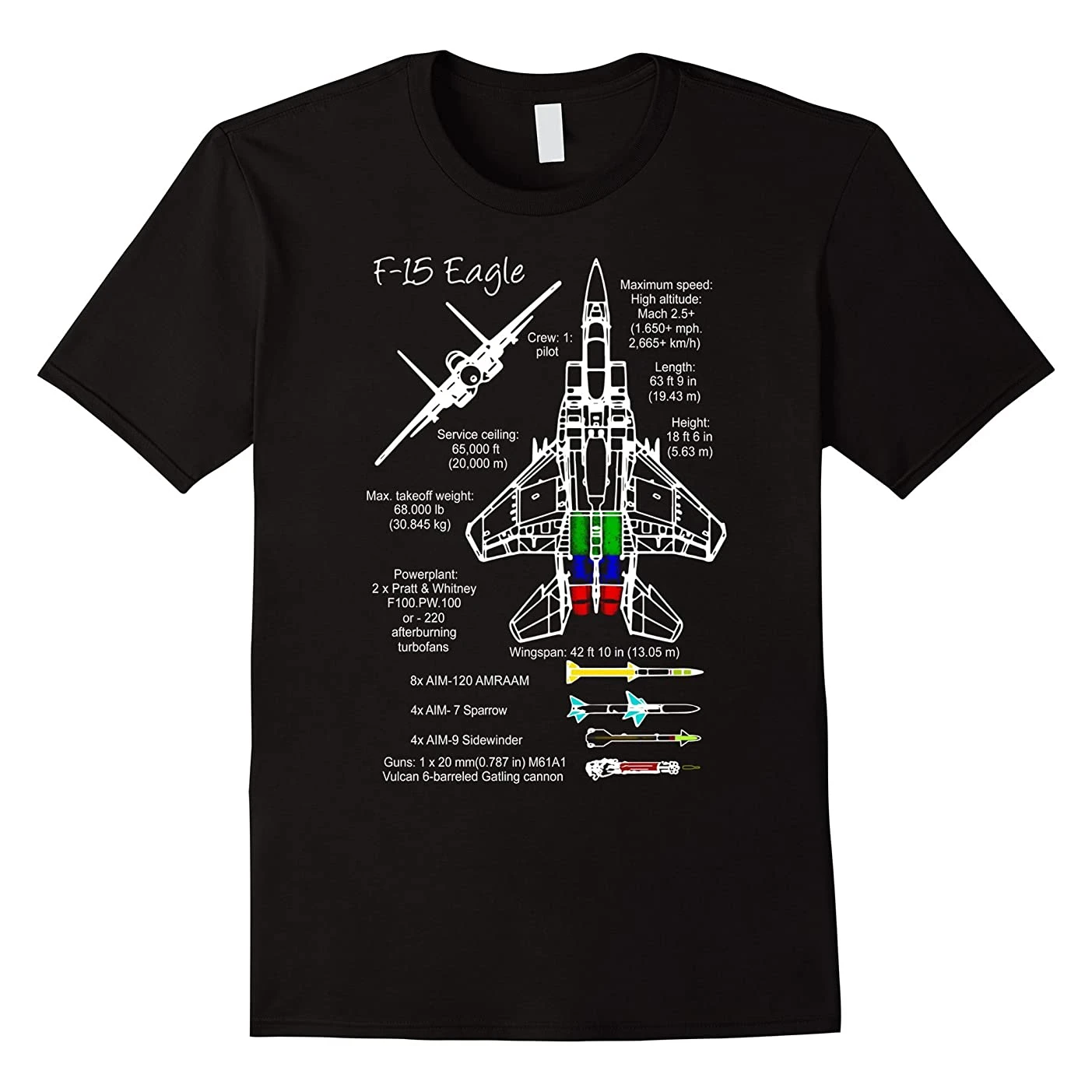 F-15 Eagle Jet Fighter Blueprint T Shirt. Short Sleeve 100% Cotton Casual T-shirts Loose Top Size S-3XL