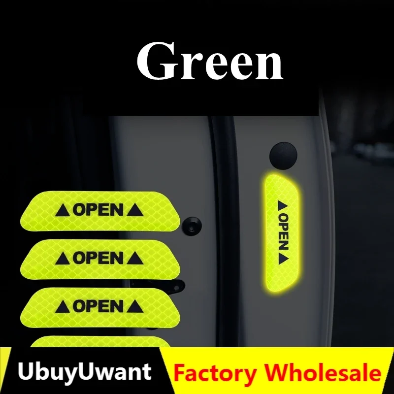 4 قطعة/المجموعة ملصقات باب السيارة علامة تحذير السلامة العالمية المفتوحة شريط عاكس عالي لملحقات السيارات خوذة الدراجة الخارجية
