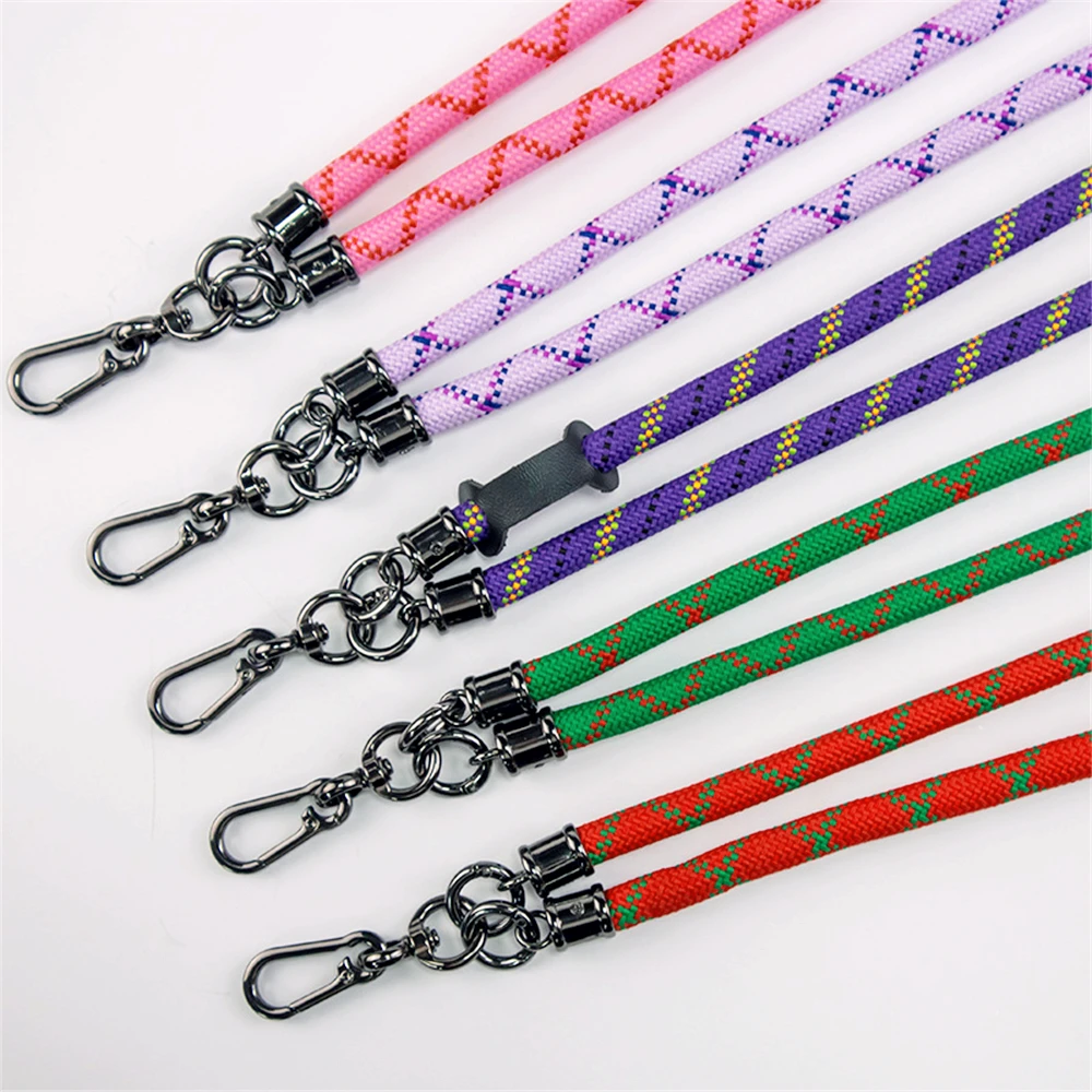 Necklace Carry Lanyard Strap For iPhone 15 14 13 Samsung Xiaomi OPPO Case Climbing Hanging Shoulder Cord Rope Clip Card Sticker