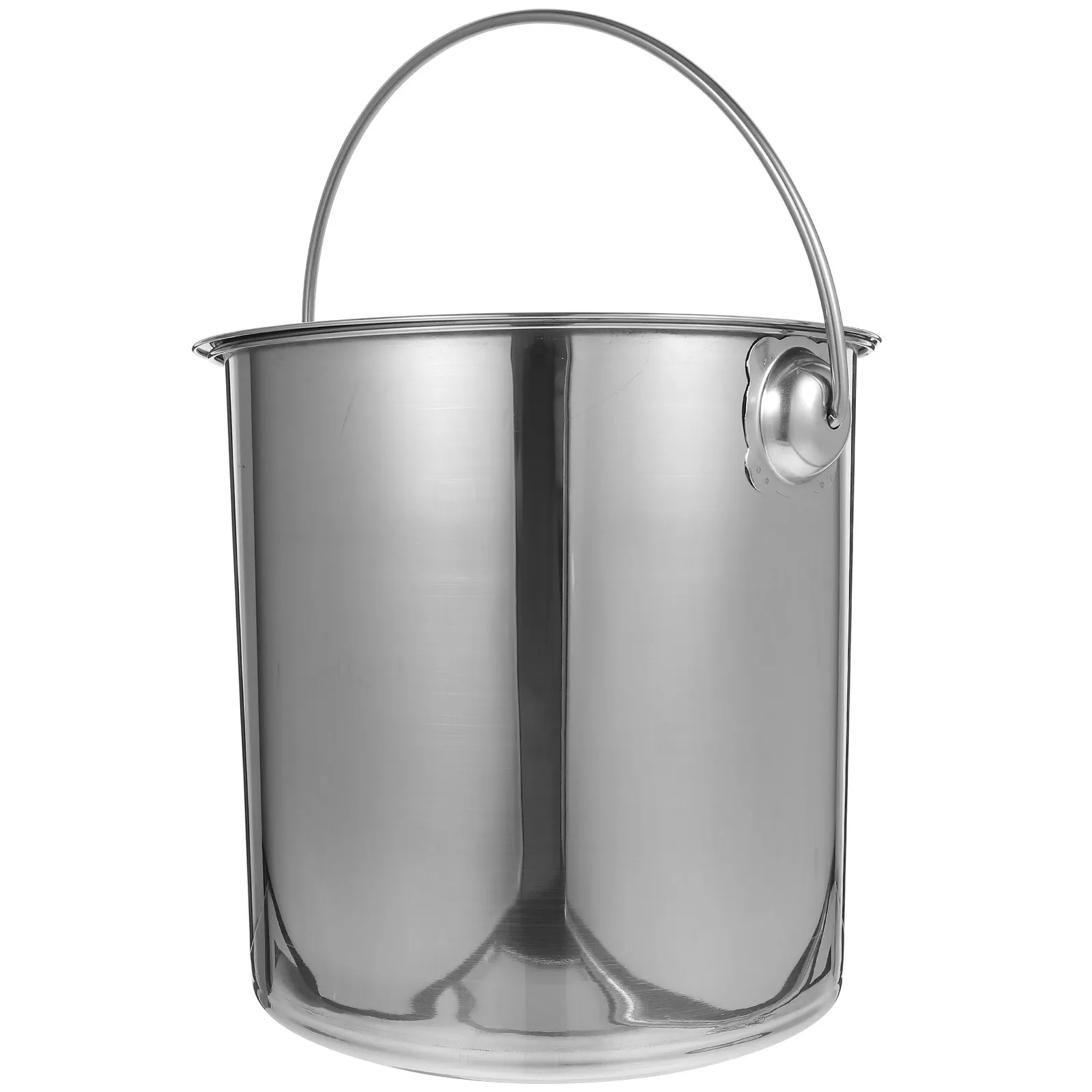 Stainless Steel Fireplace Ash Bucket Lid Large Capacity Metal Buckets for Wood Stove Cleaning Hot Ashes Storage Dustproof Handle