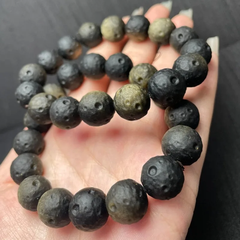 Natural Obsidian Meteorite Moon Bracelet Crystal Bracelet