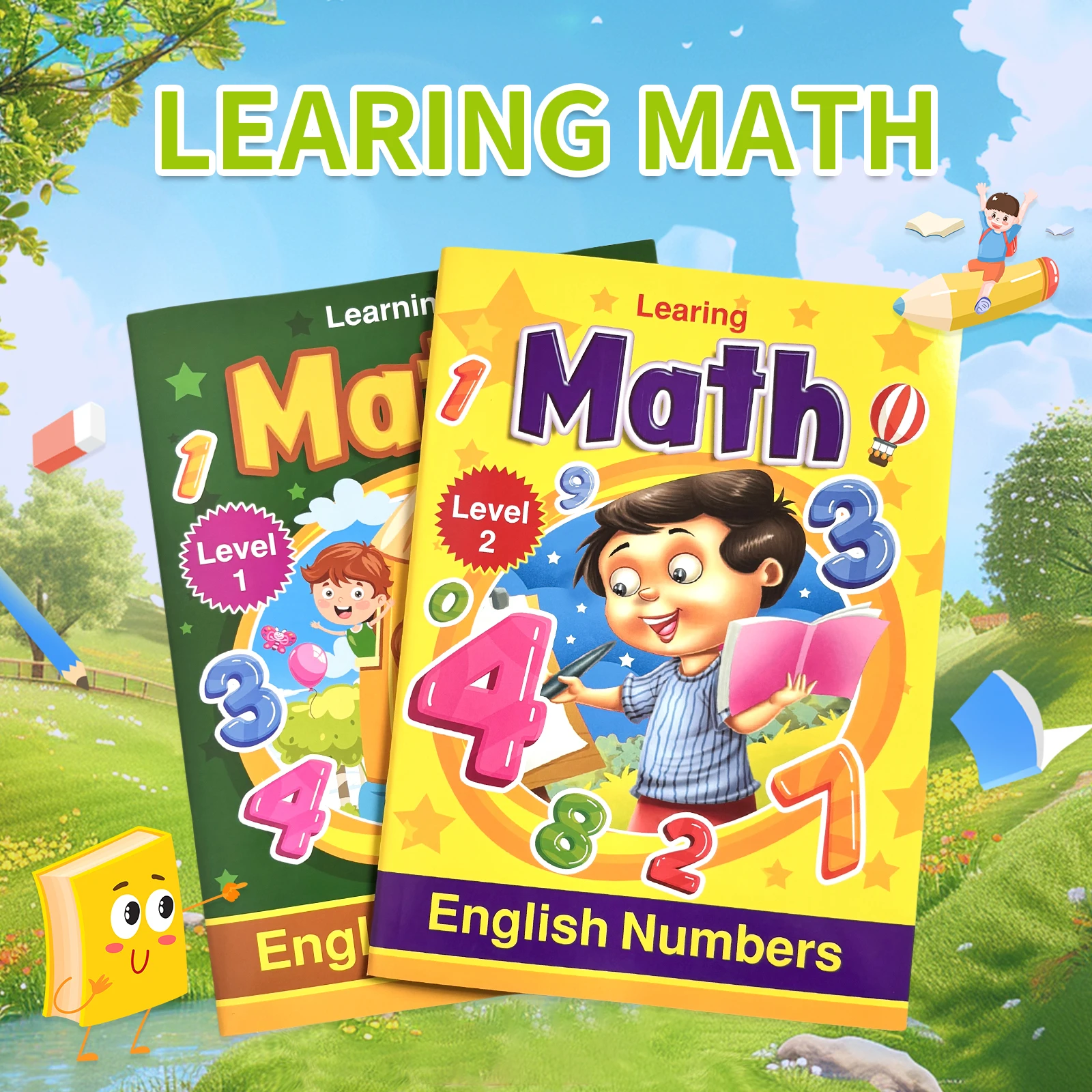 

English Children's Math Practice Book 5-8 years old Numbers Copying & Math Operations Children's Enlightenment Education