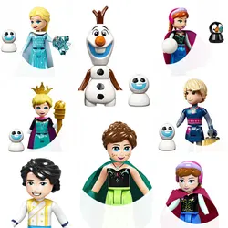 Mini figuras de acción de Frozen Movies para niños, princesas, Elsa, Anna, bloques de construcción, juguetes para niños, regalos