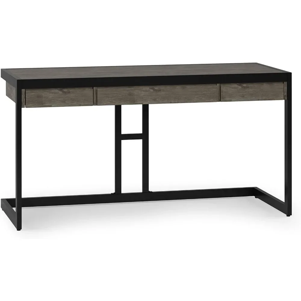 SOLID WOOD and Metal Modern Industrial 60 inch Wide Home Office Desk, Writing Table, Workstation, Study Table Furniture